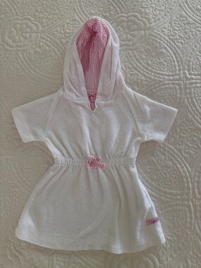 Ruffle butts swim coverup hooded